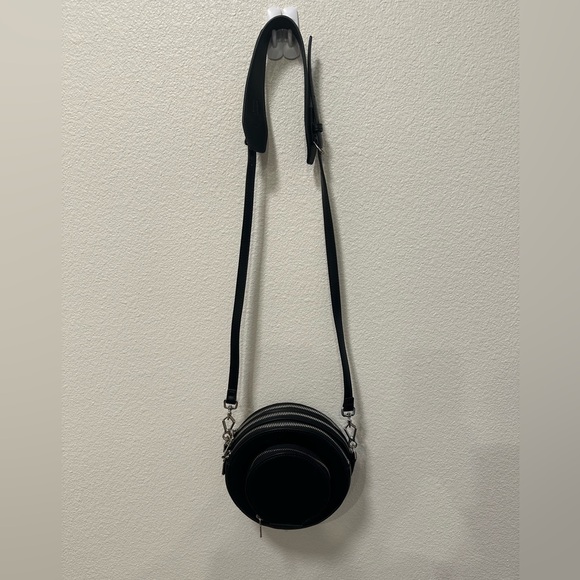 Charles & Keith Round Black Multiple Zippers Crossbody Handbag - Picture 1 of 14